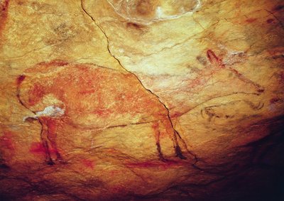 Stag from the Caves de Altamira, c.15, 000 aC (pintura rupestre) de Prehistoric